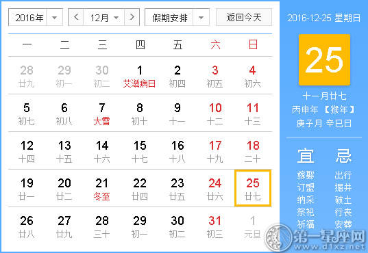 2016年12月25日时辰吉凶查询